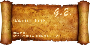 Gábriel Erik névjegykártya